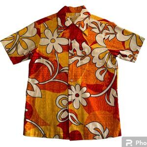 Polynesian Bazaar Vintage 60s Hawaiian shirt Made in Hawaii Size Small